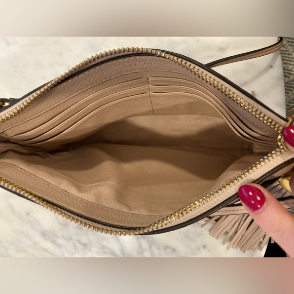 Tory Burch Leather Tassel Cross-Body - Light Oak - Picture 7 of 10